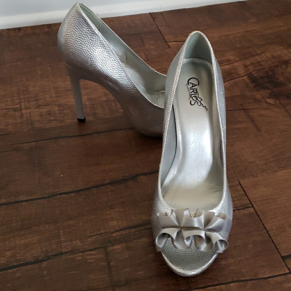 Silver 4 in. stilettos